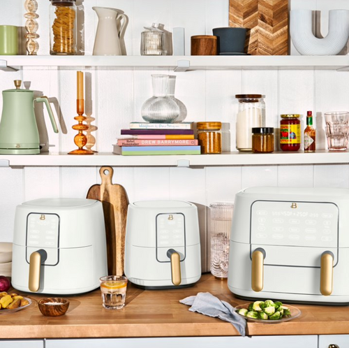 Beautiful 6 Qt Air Fryer with TurboCrisp Technology, EverGood Ceramic Nonstick Coating, White Icing by Drew Barrymore