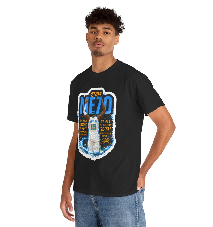 Carmelo Anthony Denver T Shirt Legacy Fan Autograph Tee Basketball Player Tee