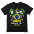 Brazil 2026 World Cup Shirt Soccer Fan Brazilian Flag Football Tee