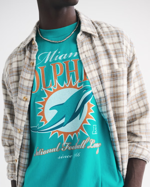 Miami Dolphins Vintage Inspired Graphic Tee - Vintage NFL Fan Shirt