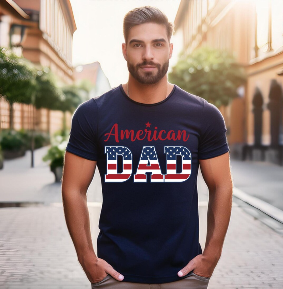 American Flag Dad Shirt – Patriotic USA Graphic Unisex T-Shirt or Sweatshirt, Father’s Day & 4th of July Gift for Him