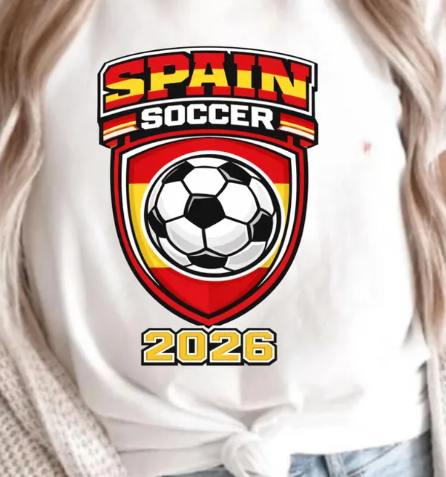 Personalized Soccer Shirt, World Cup 2026 Soccer Shirt, Spain Soccer 2026, World Cup Flag Soccer Ball T-shirt, World Cup Fan Tee