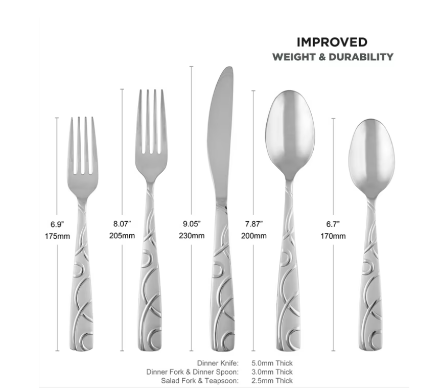 Cambridge Roam Sand 45-Piece Stainless Steel Flatware Set & Hostess Set (Service for 8)