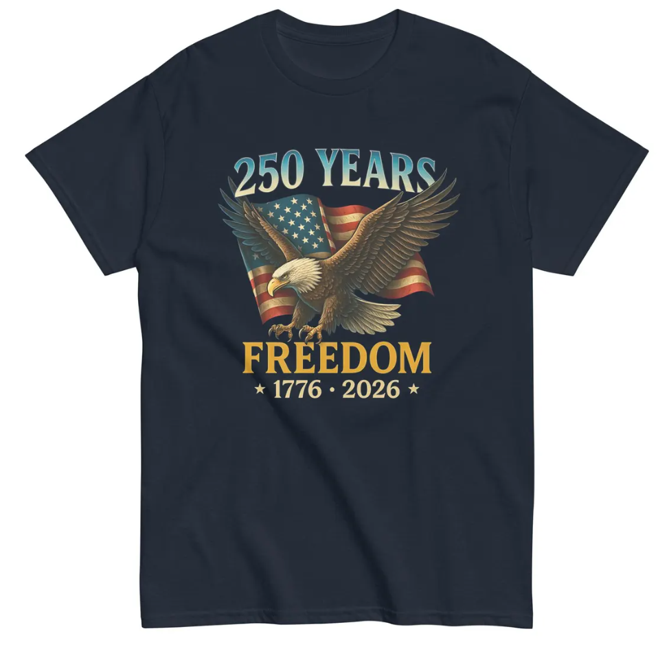 USA 250th Anniversary T Shirt Eagle Freedom 100 Percent Cotton