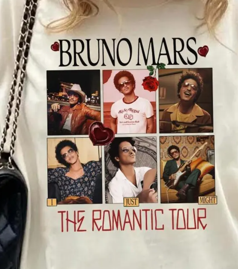 Bruno Mars The Romantic Tour Retro Shirt, Tour 2026 Vintage PNG Music Tour Graphic, Digital File