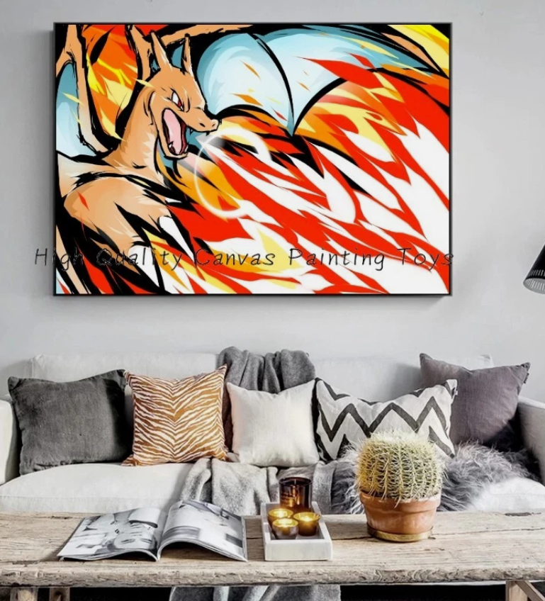 Charizard PokeArt Canvas Poster Anime wall Art home decor