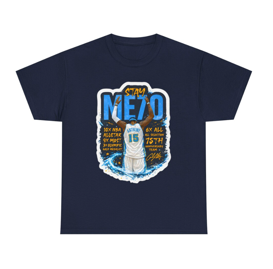 Carmelo Anthony Denver T Shirt Legacy Fan Autograph Tee Basketball Player Tee