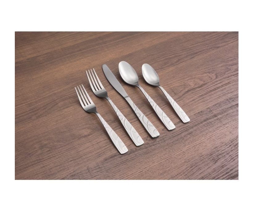 Cambridge Roam Sand 45-Piece Stainless Steel Flatware Set & Hostess Set (Service for 8)