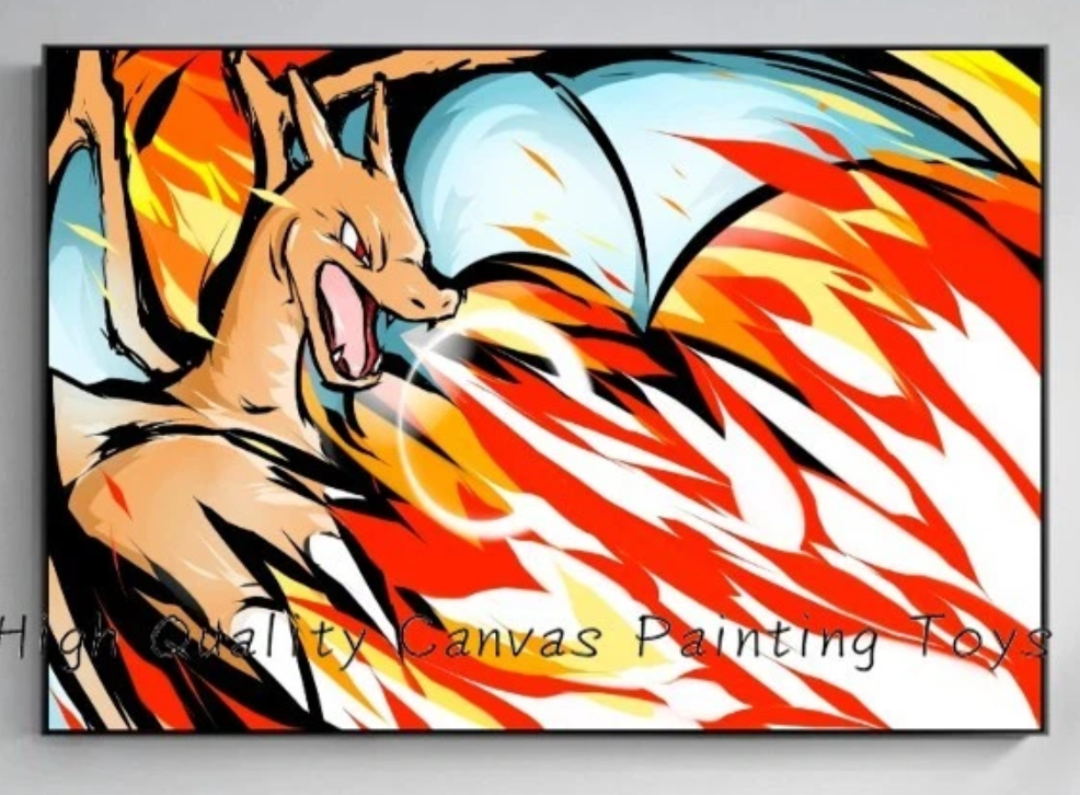 Charizard PokeArt Canvas Poster Anime wall Art home decor