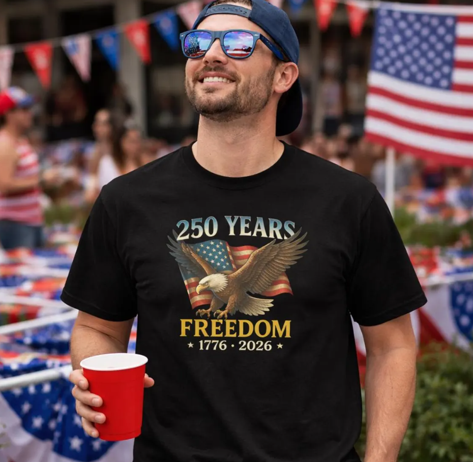 USA 250th Anniversary T Shirt Eagle Freedom 100 Percent Cotton