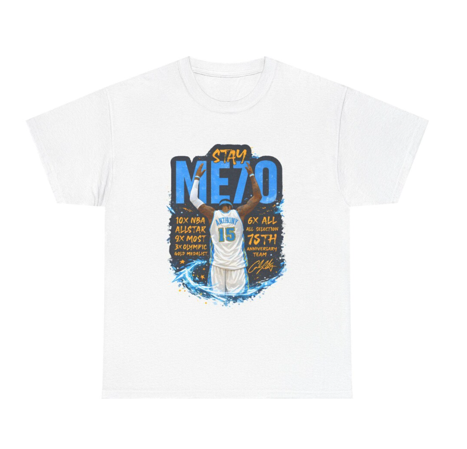 Carmelo Anthony Denver T Shirt Legacy Fan Autograph Tee Basketball Player Tee