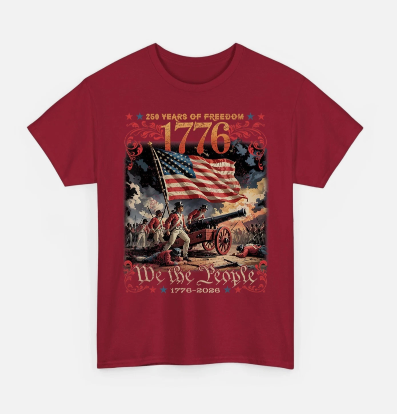 250 Years of Freedom Retro USA Flag Since 1776 2026 Independence Day T-Shirt