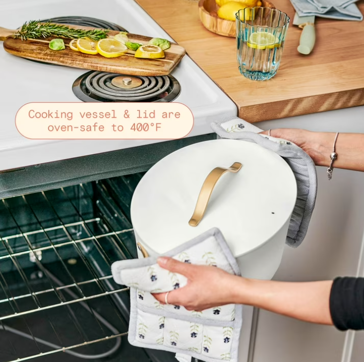 Beautiful 10 in 1, 6 Qt Electric Multi-Cooker, White Icing by Drew Barrymore