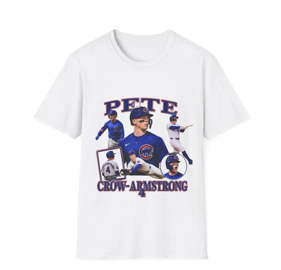 Pete Crow-Armstrong T-Shirt Baseball Player Montage, Chicago Cubs