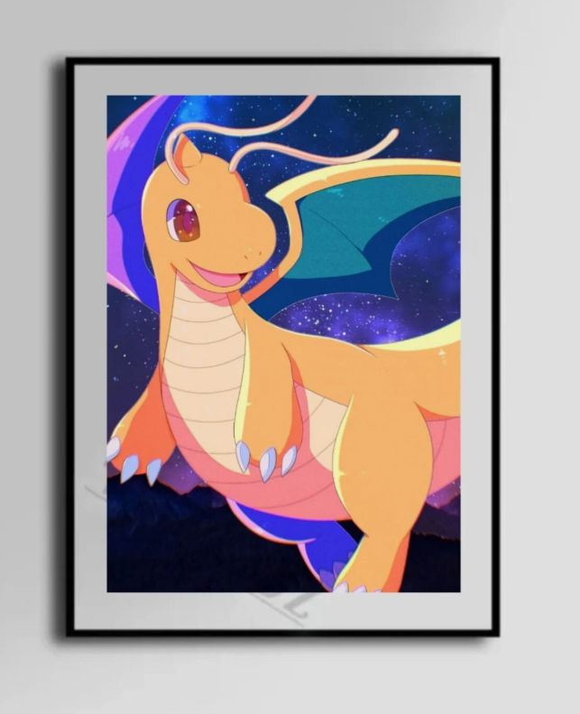 Dragonite Art Canvas Poster Wall Art Home Decor