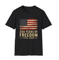 USA Flag 250 Years of Freedom Shirt - Distressed US Flag T-Shirt, Patriotic 1776–2026 America Anniversary Tee, 4th of July Independence Day