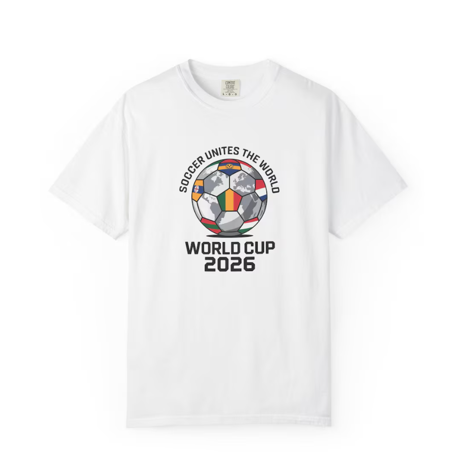 Soccer Unites the World Cup 2026 Footbball T-Shirt | Soccer Ball with Flags