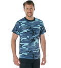 Sky Blue Camouflage Short Sleeve T-Shirt