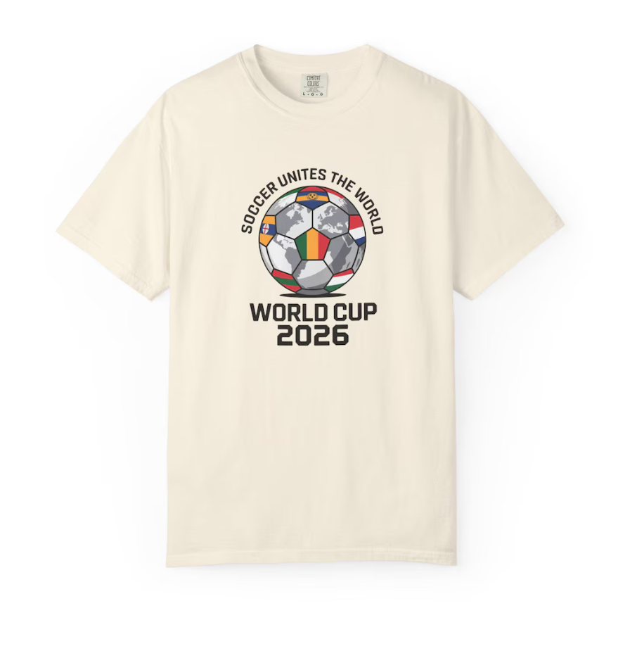 Soccer Unites the World Cup 2026 Footbball T-Shirt | Soccer Ball with Flags