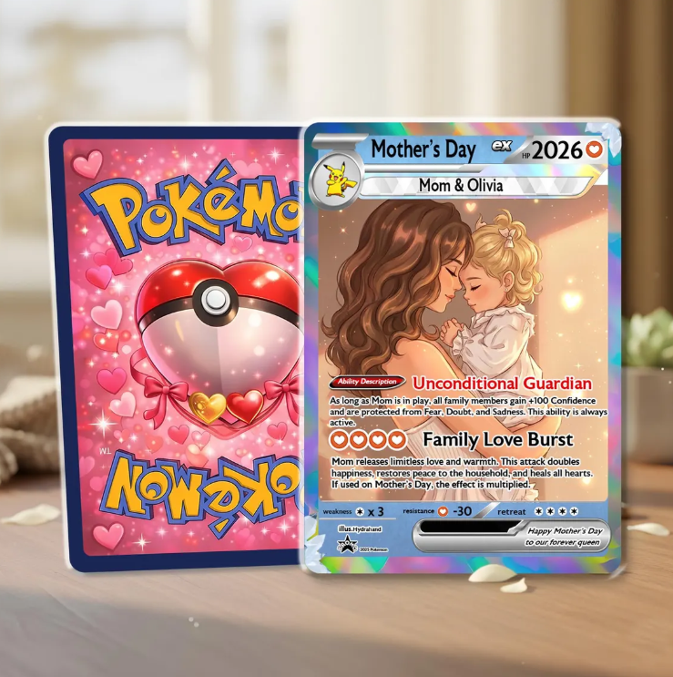 Personalized Anime Trading Card, Mother's Day Keepsake for Mom