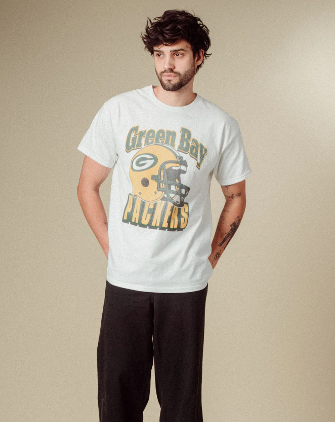 Green Bay Packers Throwback Helmet Flea Market Tee