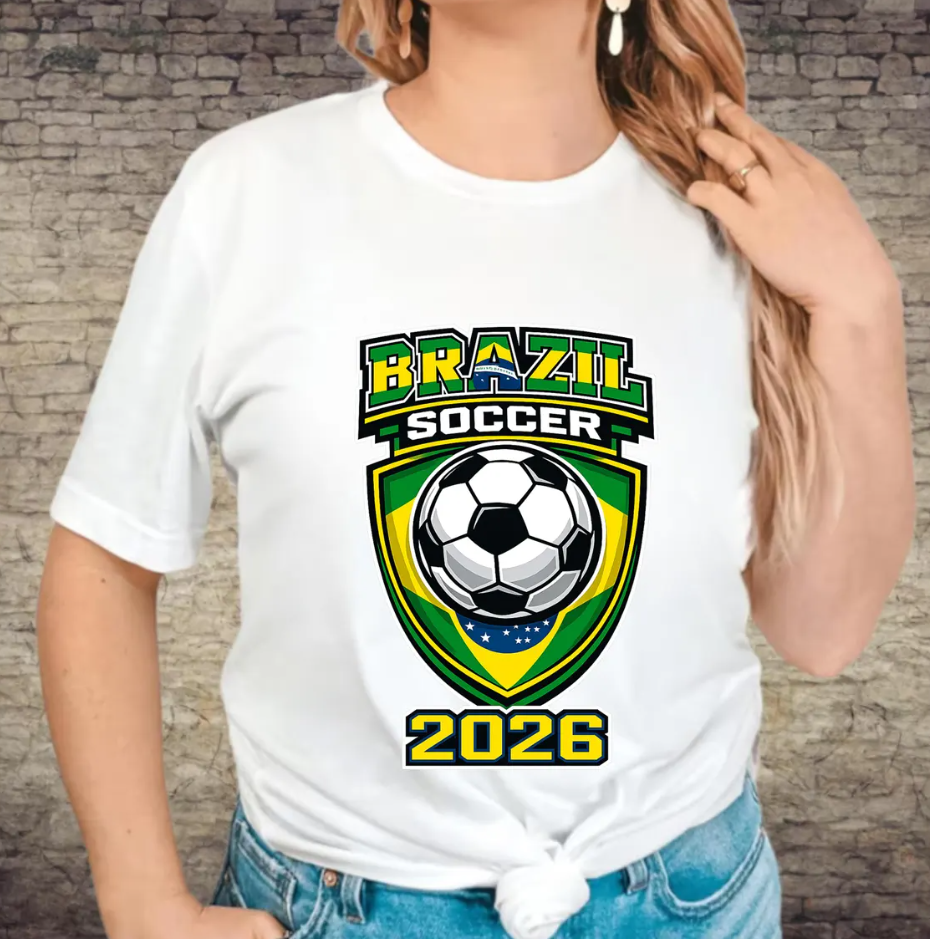 Personalized Soccer Shirt, World Cup 2026 Soccer Shirt, Brazill Soccer 2026, World Cup Flag Soccer Ball T-shirt, World Cup Fan Tee (Copy)