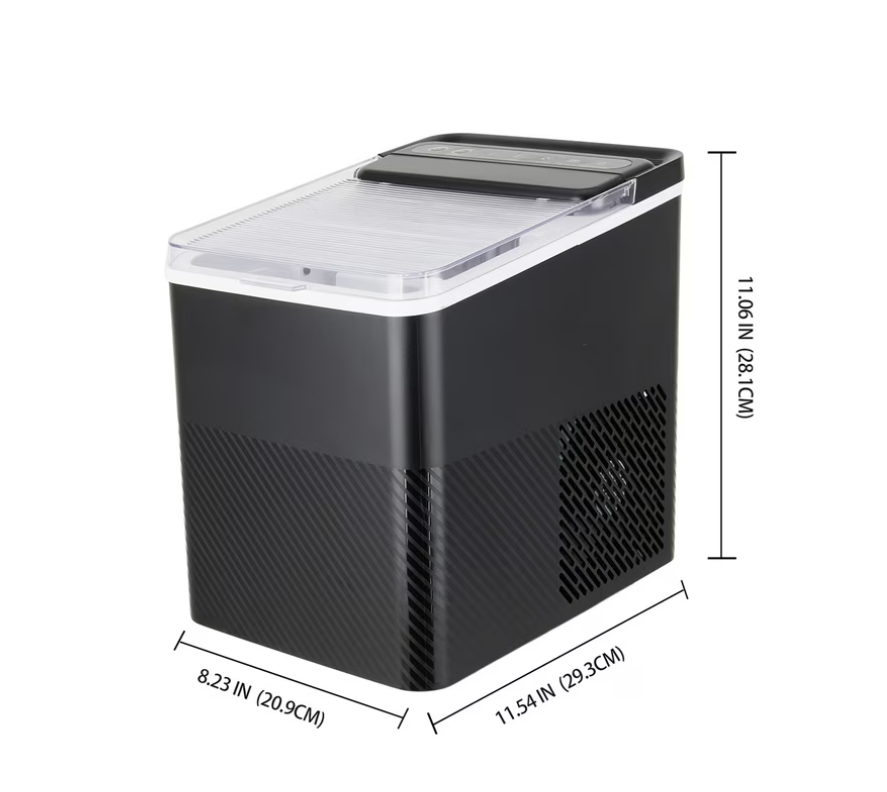 Mainstays Portable Countertop Ice Maker, 26 lbs Per Day, Compact Ice Machine with Quick Ice Cycles, No Plumbing Required, Black