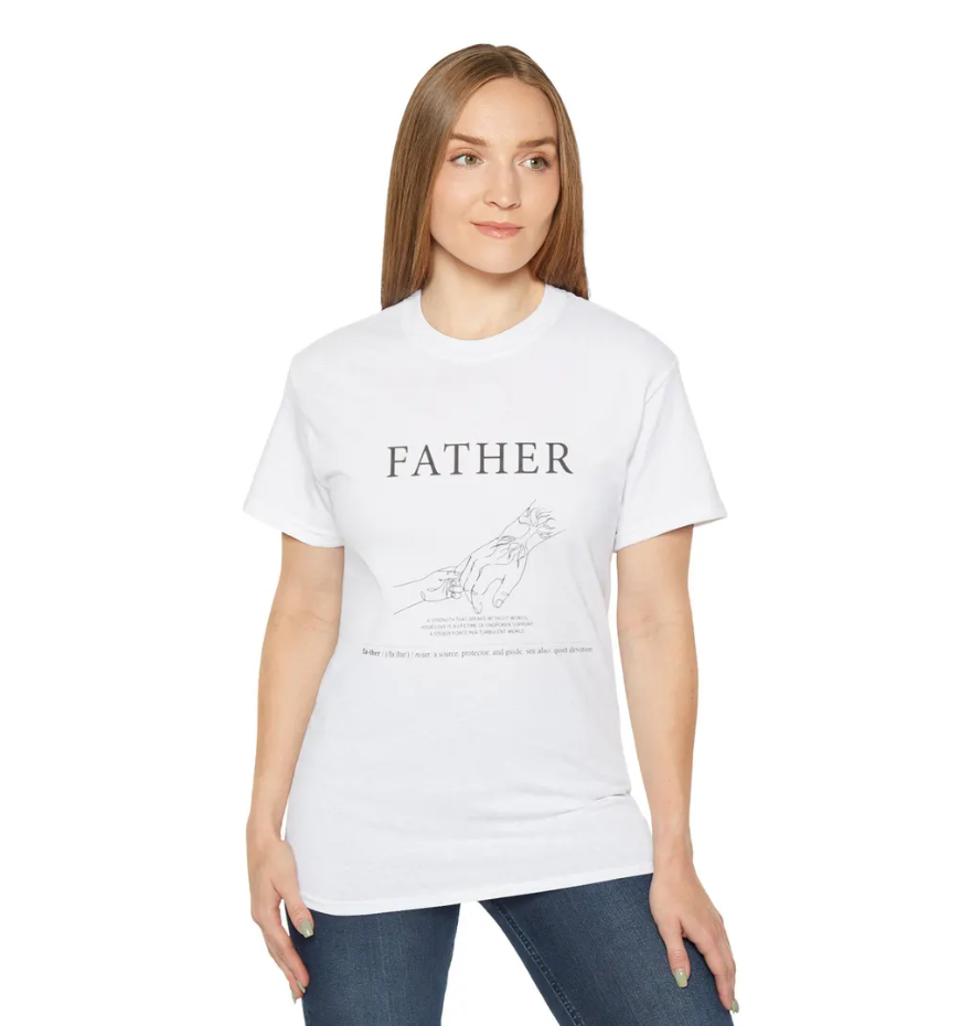 Father’s Day Vintage Line Art T-Shirt – Minimalist Dad Shirt – Gift for Dad & Daughter