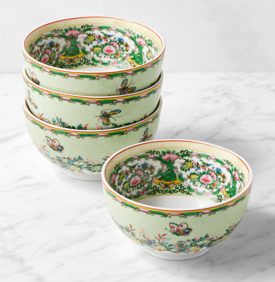 Famille Rose Cereal Bowls - Green