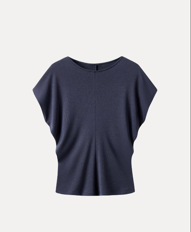 Linen-Blend Round Neck Relaxed Summer Top