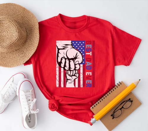 Best Dad Ever US Flag Shirt, Patriotic Fathers Day Gift, Patriotic Dad Shirt, Dad USA Flag Shirt, Fathers Day Gift, Best Dad Ever Tee