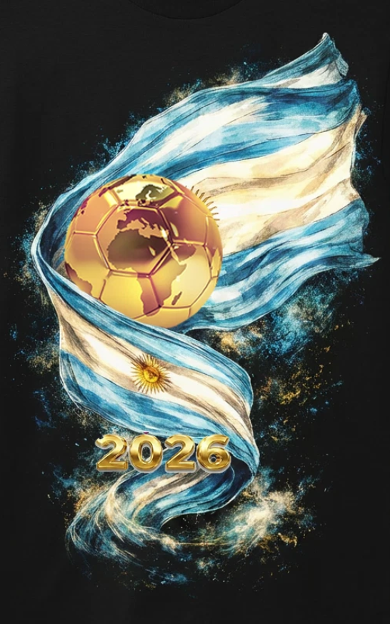 WC 2026 INSPIRED Cool Unisex Black T-Shirt - Argentina