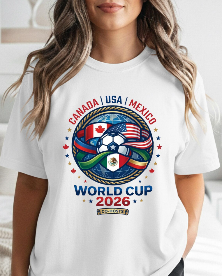 Canada USA Mexico World Cup 2026 Soccer T-Shirt | Tournament Logo Tee