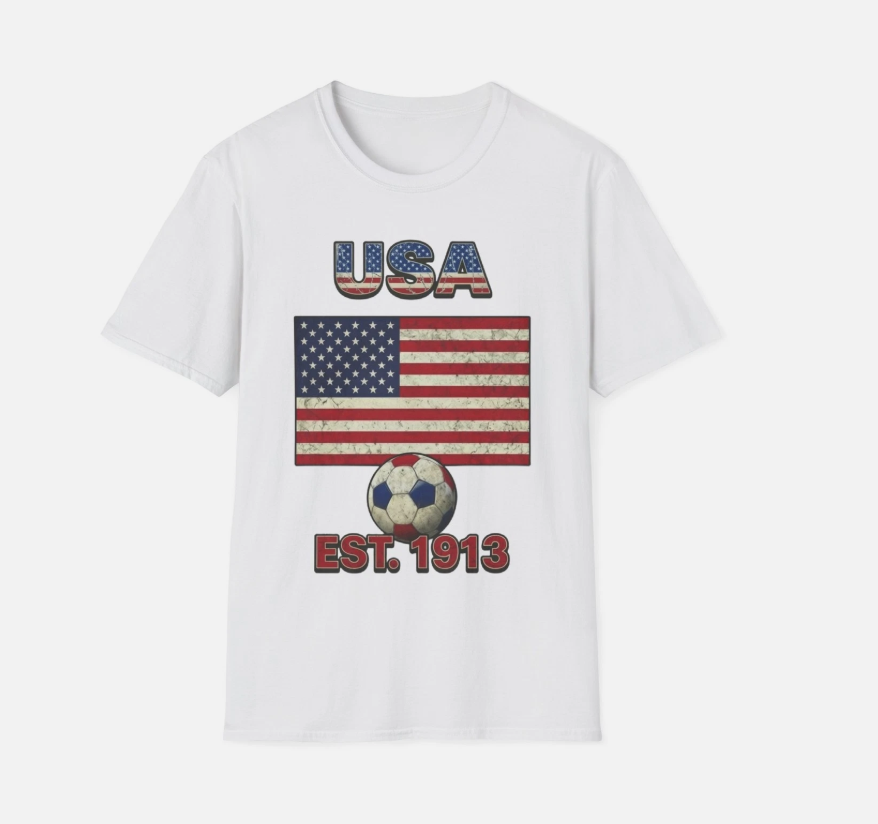 USA Flag Soccer T-Shirt | Nations Heritage Collection | Vintage
