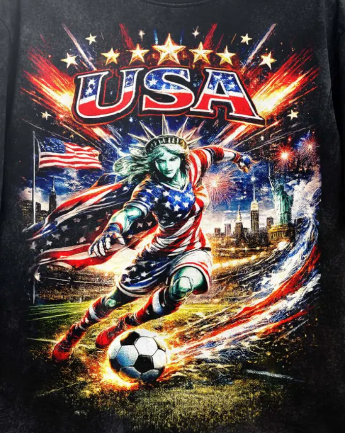 World Cup 2026 USA Soccer Shirt, USA Football Skull Tee, Liberty Graphic Tee, World Cup 2026 Shirt, Streetwear Tee, Unisex T-Shirt.