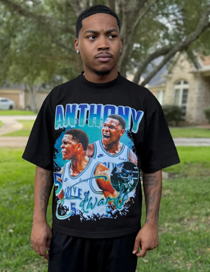 Anthony Edwards Timberwolves Graphic Tees Basketball  NBA Playoffs