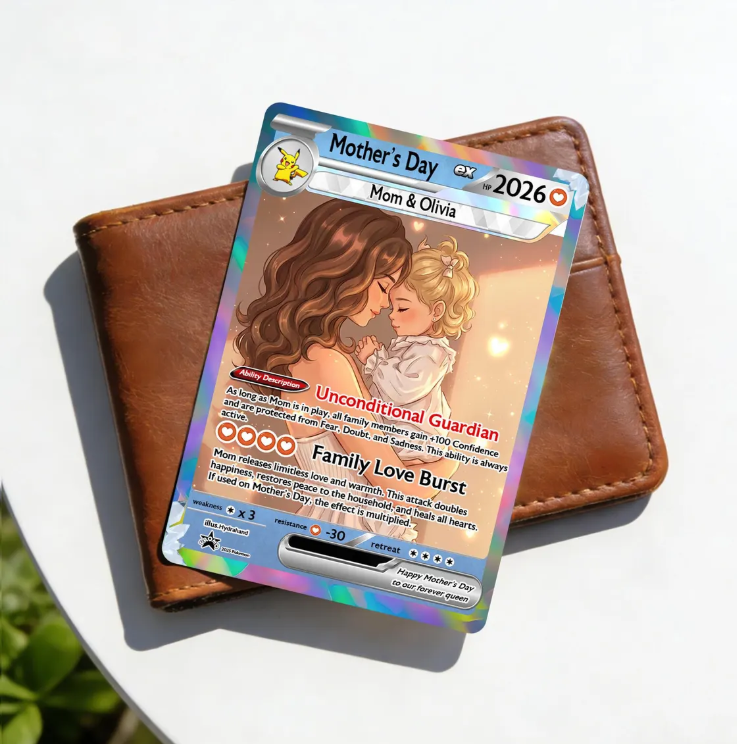 Personalized Anime Trading Card, Mother's Day Keepsake for Mom