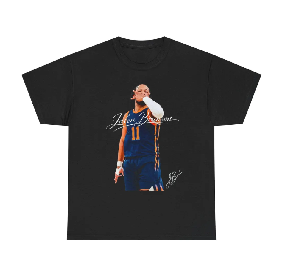 Jalen Brunson New York T Shirt 3pt Celebration Autograph Edition Basketball Graphic Fan Tee