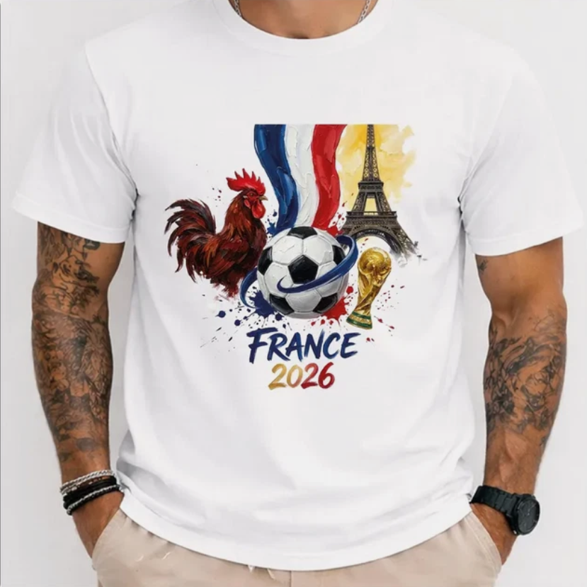 France 2026 FIFA World Cup Soccer T-Shirt, Fans Football Tee