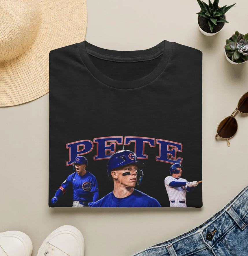 Pete Crow-Armstrong T-Shirt Baseball Player Montage, Chicago Cubs