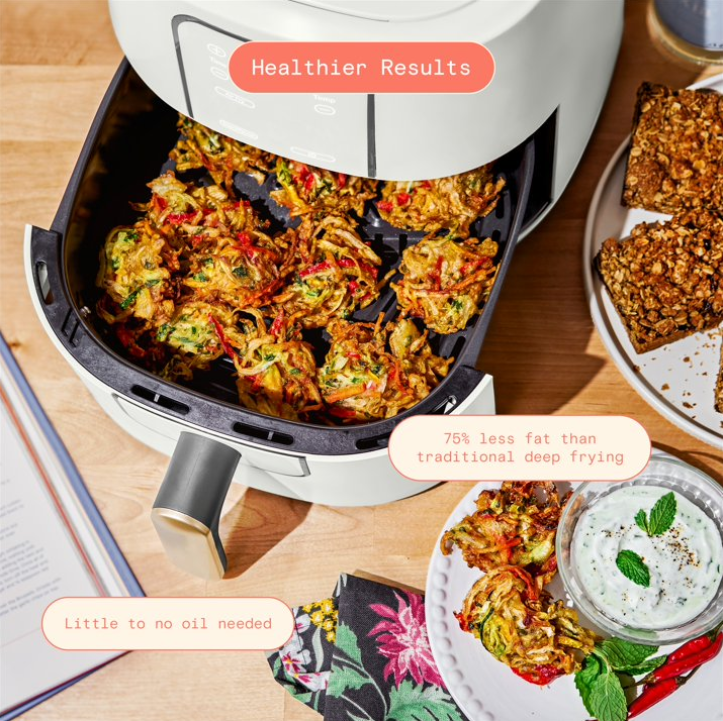 Beautiful 6 Qt Air Fryer with TurboCrisp Technology, EverGood Ceramic Nonstick Coating, White Icing by Drew Barrymore