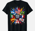 2026 Soccer World USA Flag Burst Fan Tee T-Shirt