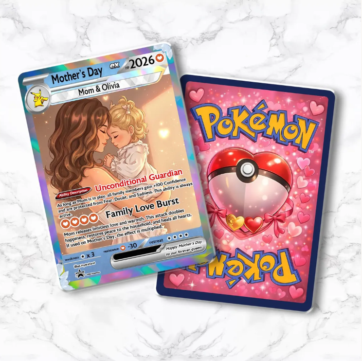 Personalized Anime Trading Card, Mother's Day Keepsake for Mom