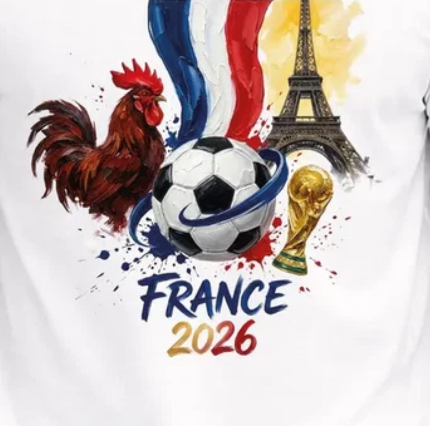 France 2026 FIFA World Cup Soccer T-Shirt, Fans Football Tee