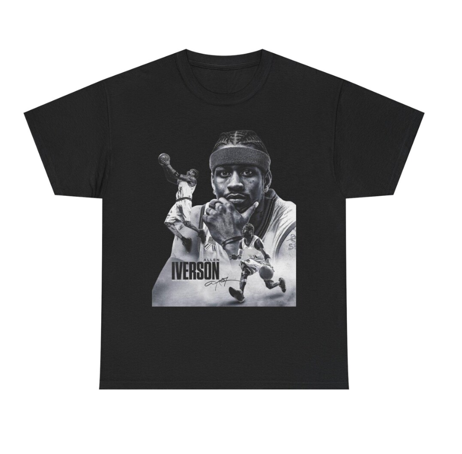 Allen Iverson Philadelphia T Shirt The Answer Graphic Tee Autograph Retro Jersey Tribute Vintage