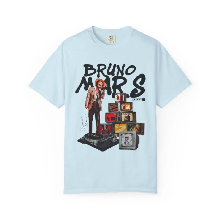 Bruno Mars Shirt, Bruno Mars collage T-shirt, Bruno Mars , Bruno Mars Album Stack T-shirt