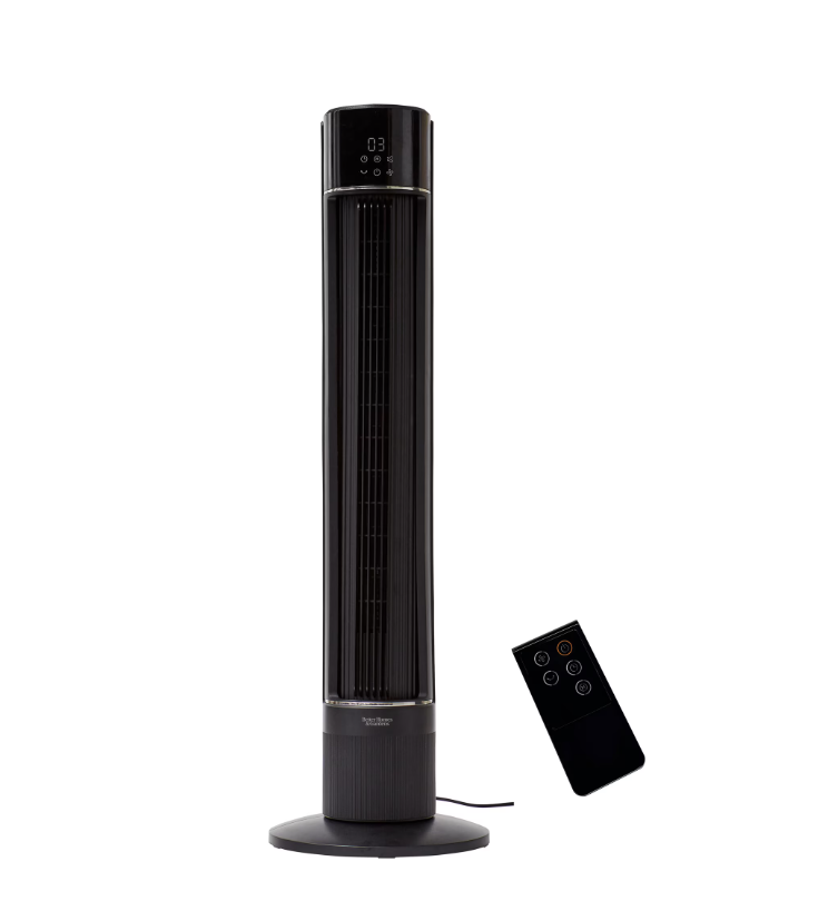 Better Homes & Gardens 40-Inch Tower Fan with LED Display and 3-Speed Settings, Remote, Black, BHS2803696724BV