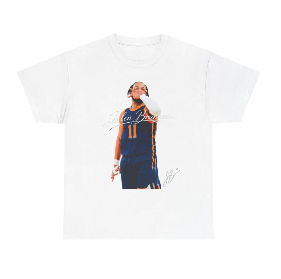 Jalen Brunson New York T Shirt 3pt Celebration Autograph Edition Basketball Graphic Fan Tee