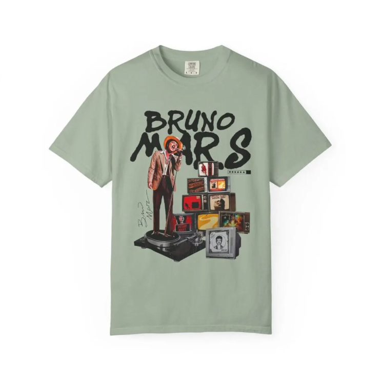 Bruno Mars Shirt, Bruno Mars collage T-shirt, Bruno Mars , Bruno Mars Album Stack T-shirt