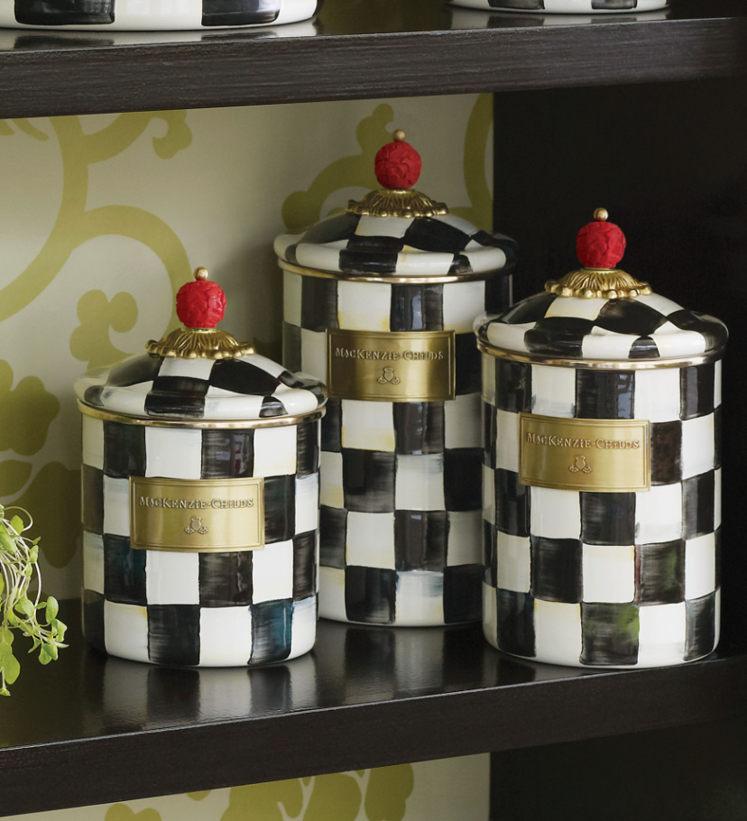 MacKenzie-Childs Courtly Check Canister - Medium